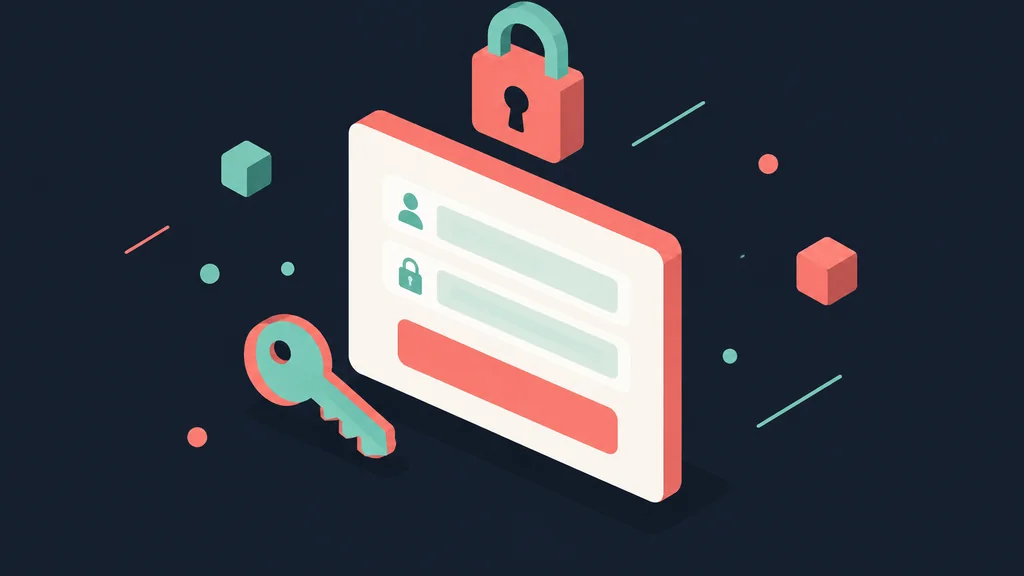 Flat isometric sign-in form with two fields and padlock